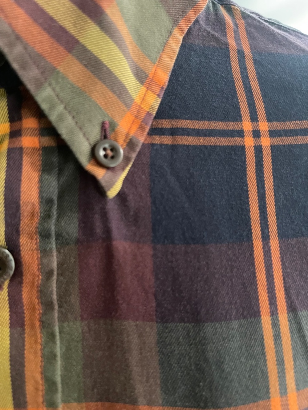 Orvis Signature Collection Mens L Plaid Shirt 100% Cotton Portugal - Picture 5 of 9
